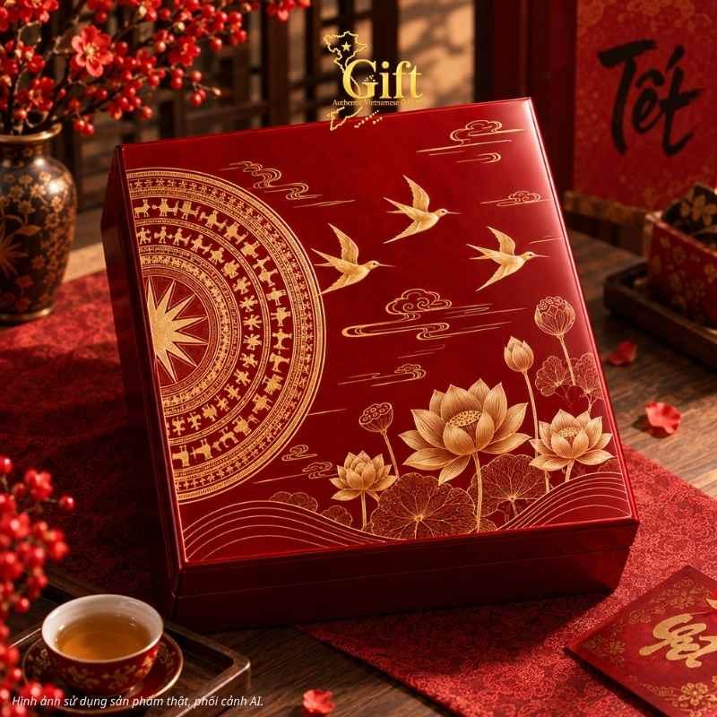 Quà Tết Doanh Nghiệp - Hộp Sơn Mài Di Sản Ngàn Xuân SGIFT