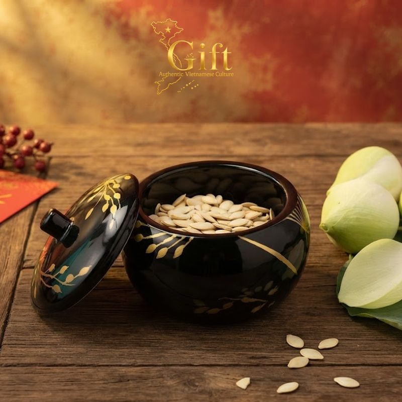 Hũ mứt sơn mài cao cấp – quà tặng Tết