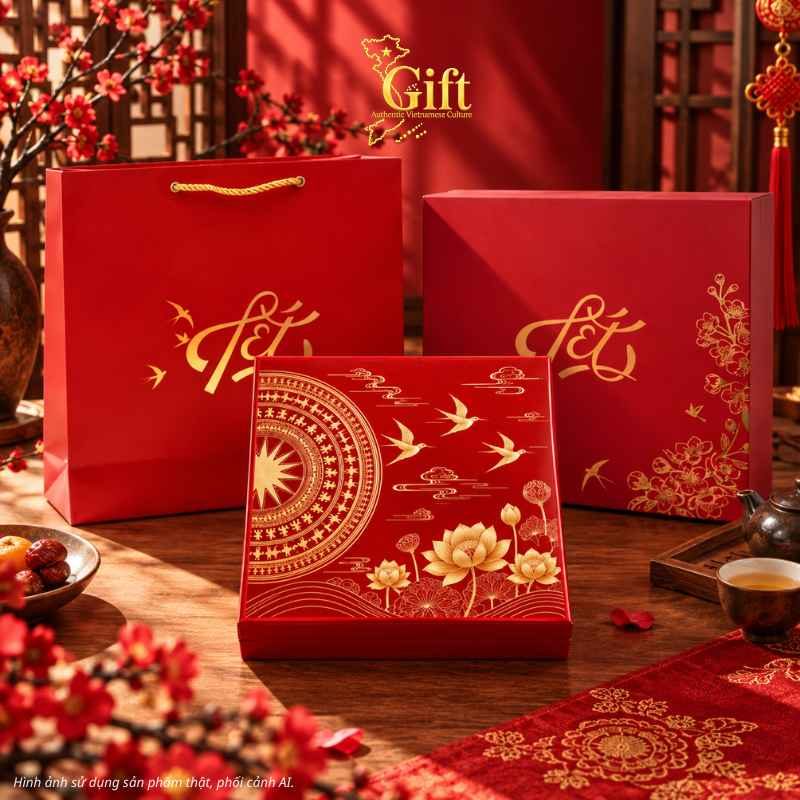 Quà Tết Doanh Nghiệp - Hộp Sơn Mài Di Sản Ngàn Xuân SGIFT