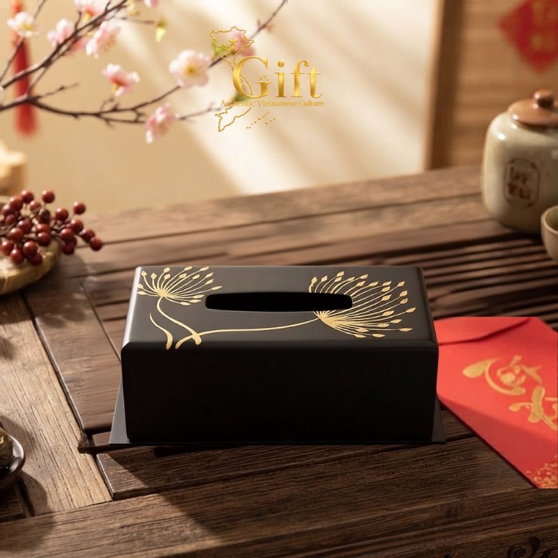 Hộp Khăn Giấy Sơn Mài Cao Cấp – Quà Tặng Tết