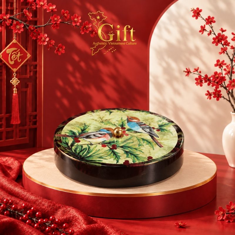 Hộp Mứt Tết Sơn Mài Chin Sơn Ca - Qùa Tặng Doanh Nghiệp