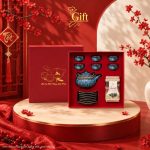 Bộ bình trà men hỏa biến in logo - Quà tết doanh nghiệp