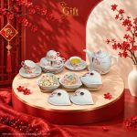 Bộ bình trà và hũ đựng mứt gốm - Quà tết doanh nghiệp
