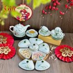 Bộ bình trà và hũ đựng mứt gốm - Quà tết doanh nghiệp