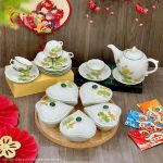 Bộ bình trà và hũ đựng mứt gốm - Quà tết doanh nghiệp