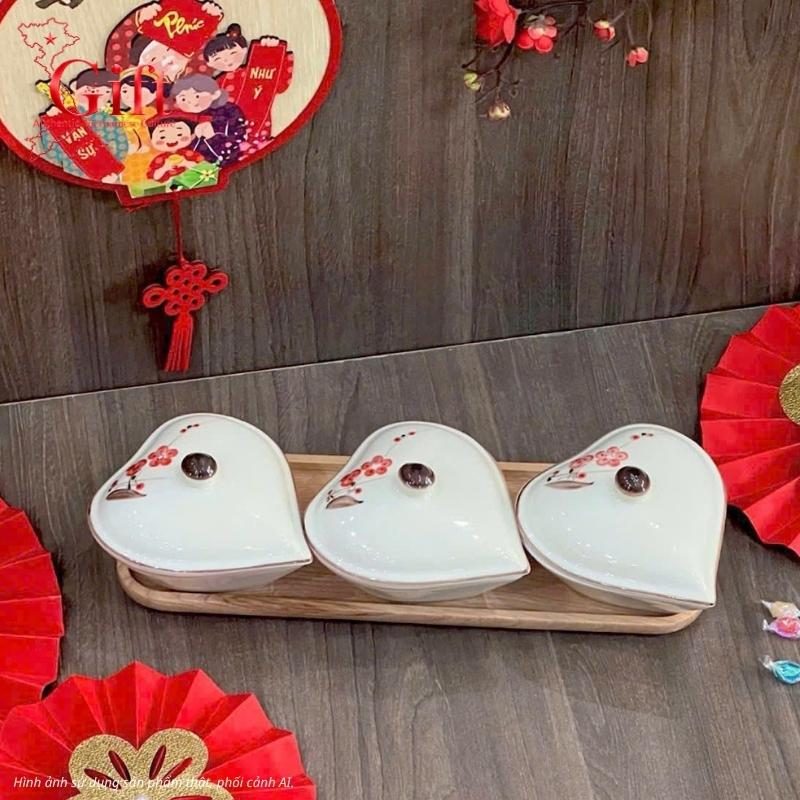 Bộ bình trà và hũ đựng mứt gốm - Quà tết doanh nghiệp