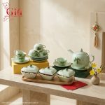 Bộ bình trà và hũ đựng mứt gốm - Quà tết doanh nghiệp
