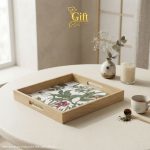 Bộ bình trà gốm sứ và khay sơn mài - Quà tết doanh nghiệp