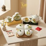 Bộ bình trà và hũ đựng mứt gốm - Quà tết doanh nghiệp