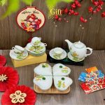 Bộ bình trà và hũ đựng mứt gốm - Quà tết doanh nghiệp