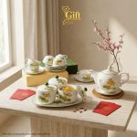 Bộ bình trà và hũ đựng mứt gốm - Quà tết doanh nghiệp
