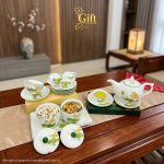Bộ bình trà và hũ đựng mứt gốm - Quà tết doanh nghiệp