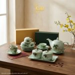 Bộ bình trà và hũ đựng mứt gốm - Quà tết doanh nghiệp