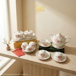 Bộ bình trà và hũ đựng mứt gốm - Quà tết doanh nghiệp