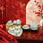 Bộ bình trà và hũ đựng mứt gốm - Quà tết doanh nghiệp