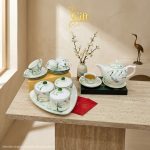 Bộ bình trà và hũ đựng mứt gốm - Quà tết doanh nghiệp