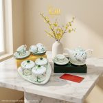 Bộ bình trà và hũ đựng mứt gốm - Quà tết doanh nghiệp