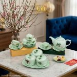 Bộ bình trà và hũ đựng mứt gốm - Quà tết doanh nghiệp