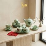 Bộ bình trà và hũ đựng mứt gốm - Quà tết doanh nghiệp