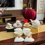 Bộ bình trà và hũ đựng mứt gốm - Quà tết doanh nghiệp