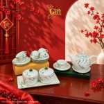 Bộ bình trà và hũ đựng mứt gốm - Quà tết doanh nghiệp