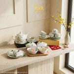 Bộ bình trà và hũ đựng mứt gốm - Quà tết doanh nghiệp