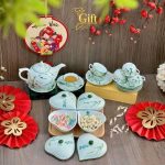 Bộ bình trà và hũ đựng mứt gốm - Quà tết doanh nghiệp