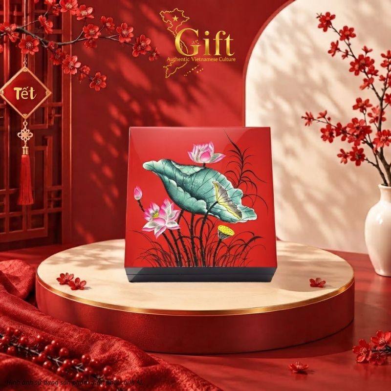 Hộp Mứt Sơn Mài Cao Cấp- Quà Tặng Tết