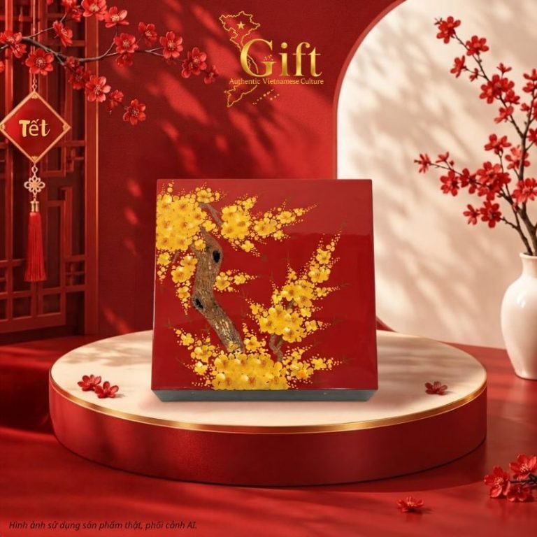 Hộp Mứt Sơn Mài Cao Cấp- Quà Tặng Tết