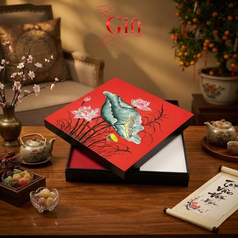 Hộp Mứt Sơn Mài Cao Cấp- Quà Tặng Tết