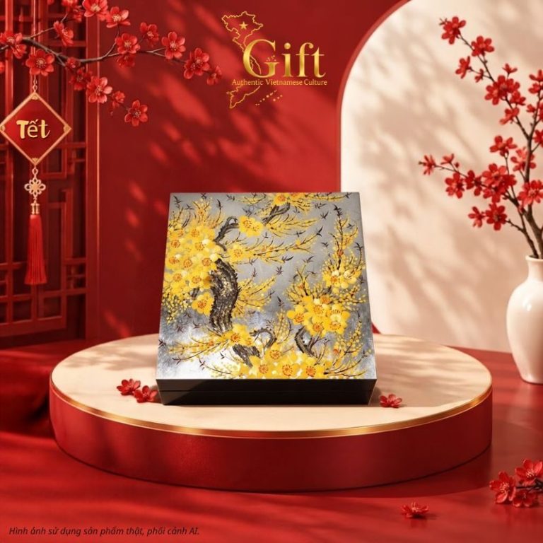 Hộp Mứt Sơn Mài Cao Cấp- Quà Tặng Tết