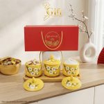Quà Tết Bộ Hũ Mứt Gốm Sứ