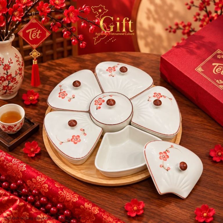 Quà Tết Bộ Khay Mứt Gốm Sứ