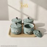 Quà Tết Bộ Hũ Mứt Gốm Sứ