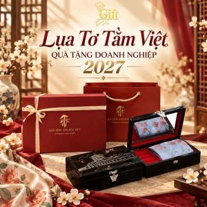 Quà Tết lụa tơ tằm khăn lụa và cà vạt tặng đối tác