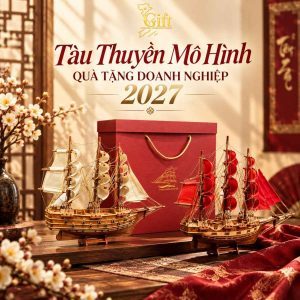 Quà Tết mô hình thuyền buồm gỗ thủ công