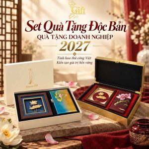 Set quà Tết doanh nghiệp phối nhiều chất liệu