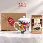Set Quà Tặng Gốm Sứ – Ly Sứ Phong Cảnh Việt Nam & Trà Olong Cao Cấp