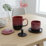 Set Quà Tặng Gốm Sứ – Phin Cà Phê Men Hỏa Biến Màu Hồng & Cà Phê Rang Xay
