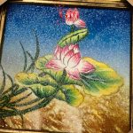 Tranh Sơn Mài Hoa Sen Cẩn Trứng