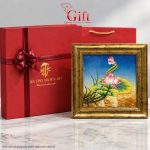 Tranh Sơn Mài Hoa Sen Cẩn Trứng