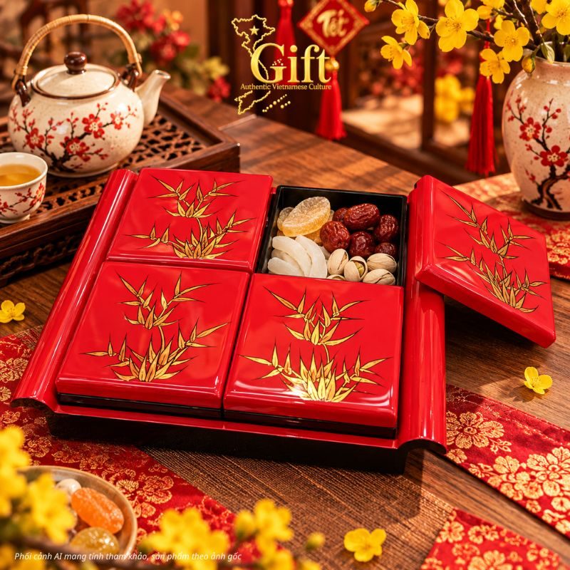 Hộp Mứt Tết Sơn Mài 2027