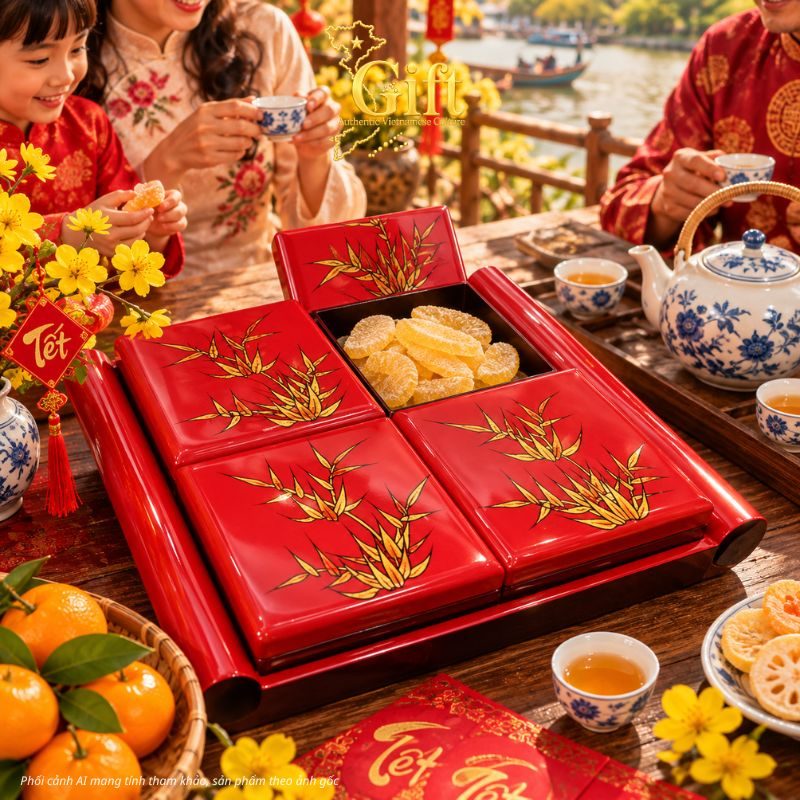 Hộp Mứt Tết Sơn Mài 2027