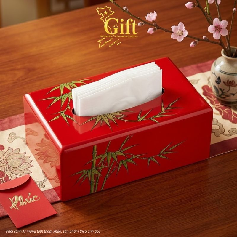 Hộp Khăn Giấy Sơn Mài Cao Cấp
