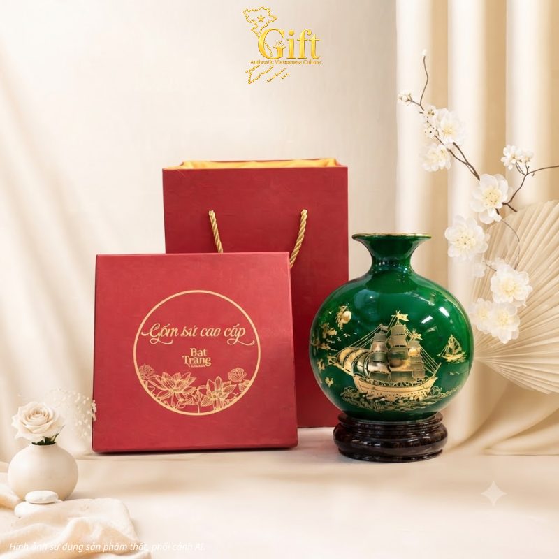 Bình Hút Tài Lộc Thuận Buồm Xuôi Gió Nền Xanh