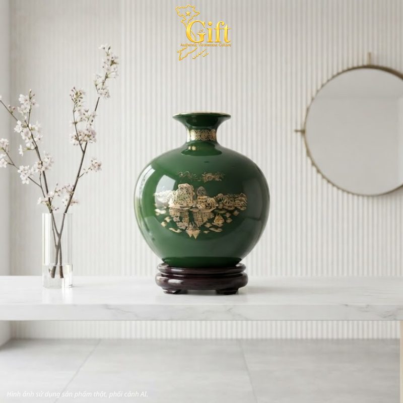Bình Hút Tài Lộc Thuận Buồm Xuôi Gió Nền Xanh