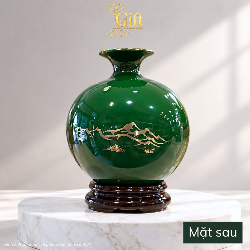 Bình Hút Tài Lộc Mã Đáo Thành Công Nền Xanh