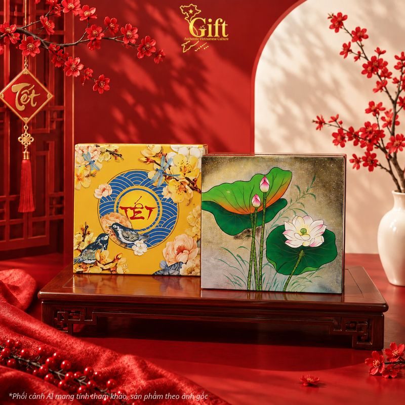 Hộp mứt tết sơn mài - Quà tết doanh nghiệp
