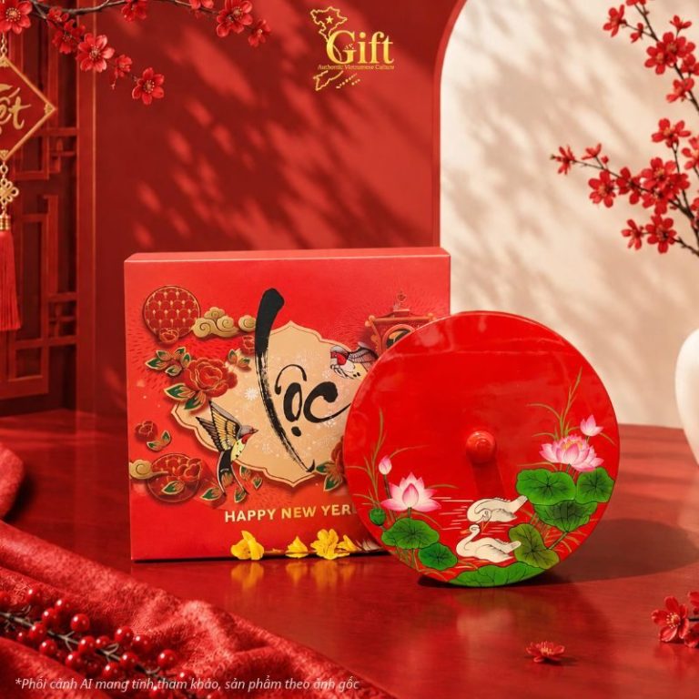 Hộp mứt tết sơn mài - Quà tết doanh nghiệp