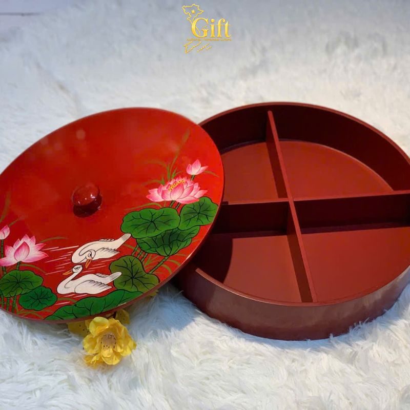 Hộp mứt tết sơn mài - Quà tết doanh nghiệp